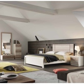 חדר שינה קומפלט מיטה זוגית כולל 2 שידות וקומודה ומראה ושידת מגירות דגם קליפורניה