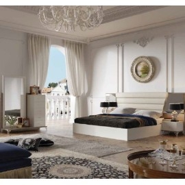 חדר שינה קומפלט מיטה זוגית כולל 2 שידות וקומודה ומראה ושידת מגירות דגם אמבסדור         