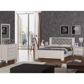 חדר שינה קומפלט מיטה זוגית כולל 2 שידות וקומודה ומראה ושידת מגירות דגם מדריד             