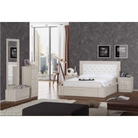 חדר שינה קומפלט מיטה זוגית כולל 2 שידות וקומודה ומראה ושידת מגירות דגם פז           