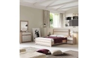חדר שינה קומפלט מיטה זוגית כולל 2 שידות וקומודה ומראה ושידת מגירות דגם זואי