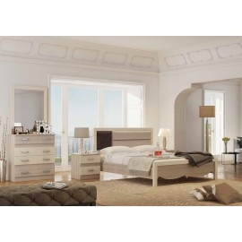 חדר שינה קומפלט מיטה זוגית כולל 2 שידות וקומודה ומראה ושידת מגירות דגם מונקו      