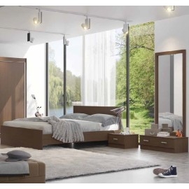 חדר שינה קומפלט מיטה זוגית כולל שידה וקומודה ומראה דגם לונדון