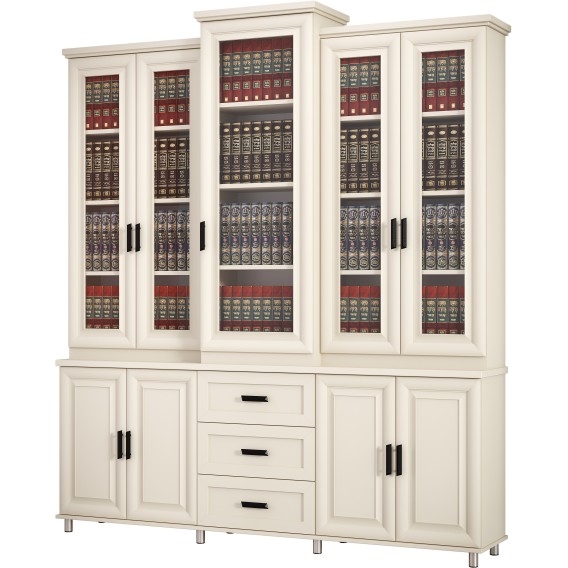 ספריית קודש מפוארת 5 דלתות סנדוויץ דגם נוריאל