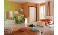 חדר ילדים קומפלט דגם דור כולל מיטה ומזנון + שולחן כתיבה + כווורת וארון בגדים מעוצב