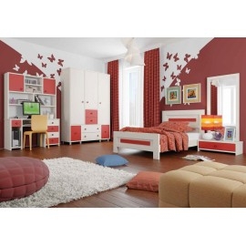 עוד עלחדר ילדים קומפלט דגם מאיה כולל מיטה ושולחן כתיבה, כוננית, שידה, וארון בגדים מעוצב