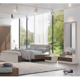 עוד עלחדר שינה קומפלט מיטה זוגית כולל 2 שידות וקומודה ומראה דגם לוקה