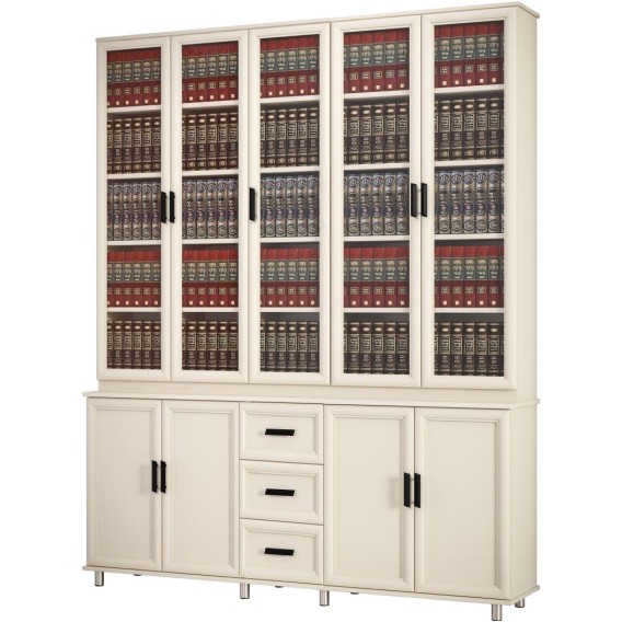 ספריית קודש סנדוויץ' 5 דלתות ו 3 מגירות דגם תאנה