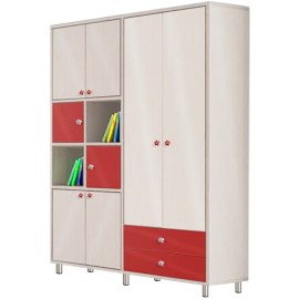 עוד עלארון בגדים 4 דלתות ו 2 מגירות משולב כוורת עשוי mdf 28 דגם במבינו