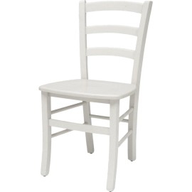 כסא עץ לבן לפינת אוכל דגם קנטרי