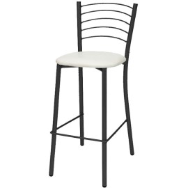 כסא בר קלאסי ממתכת עם מושב מרופד דגם אלפרדו