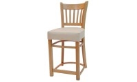 כסא בר מעץ עם מושב מרופד בסגנון עבה דגם ארז