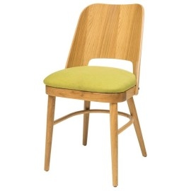 כסא מעץ אלון עם מושב מרופד דגם איתי