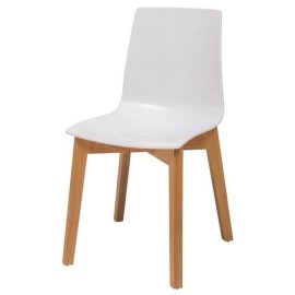 כסא מעץ עם מושב פוליקרבונט דגם סיון