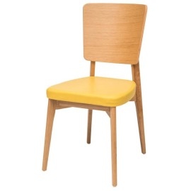 כסא מעץ אלון אמיתי עם מושב מרופד במראה מודרני דגם עדן
