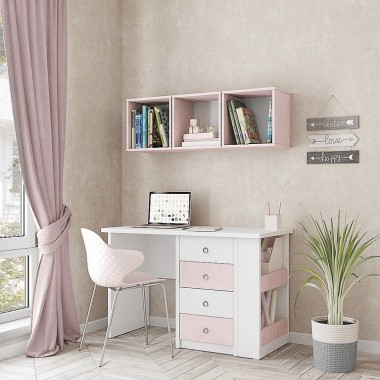 פינת עבודה 4 מגירות + כוורת לתליה דגם ירדן