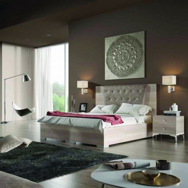 מיטה יהודית כולל ריפוד קפיטונז ושידת לילה דגם מרוקו