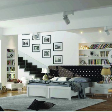 מיטה יהודית מרופדת ושידת לילה דגם טורונטו