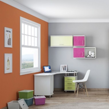 שולחן כתיבה פינתי בשילוב כוורת תליה דגם דורי