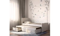 מיטת יחיד ילדים עץ מלא עם מיטת חבר ו3 מגירות דגם 516L