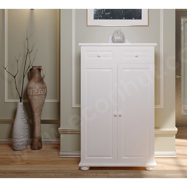 שידת נעליים מעץ מלא בעלת 2 מגירות ו2 דלתות Indra 22L