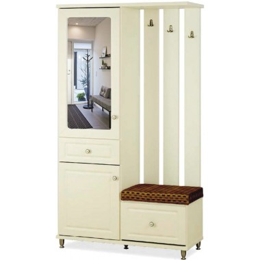 ארון כניסה לבית משולב מראה אחסון ותליה דגם גליה