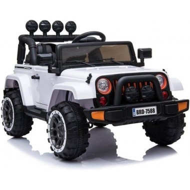 גיפ סופה בצבע לבן עם גלגלי גומי שני מושבים מפואר 12 וולט 