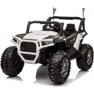 ג'יפ באגי UTV באגי ספורט משופר בצבע לבן עם דגלים גלגלי גומי 24V