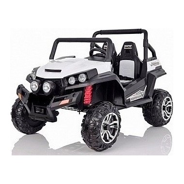 ג'יפ ממונע לבן 24V ענק משופר לילדים תואם POLARIS RZR/CAN AM גלגלי גומי
