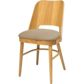 עוד עלכסא מעץ אלון עם מושב מרופד דגם איתי