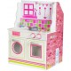 מטבח עץ משולב עם בית בובות מעץ 2 ב-1