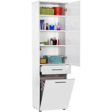 ארון שרות דלת רחבה כולל מדפים מגירה וקלפה נפתחת דגם רופן DL521