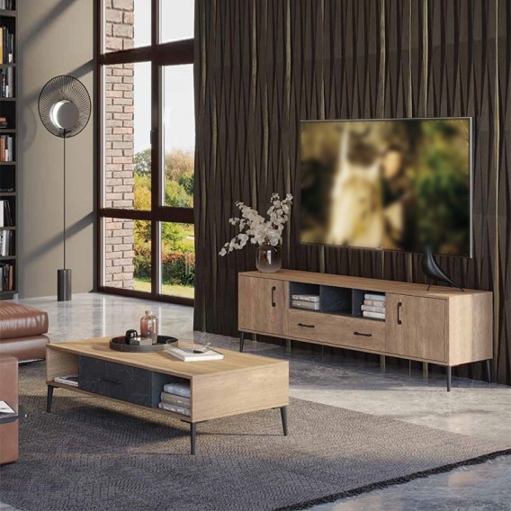 מזנון לסלון מעוצב כולל שולחן קפה  דגם באליסימו