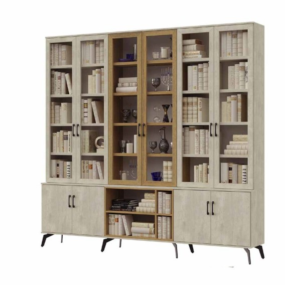 ספריית קודש מעוצבת 6 דלתות על במה דגם רימונים