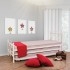 מיטת נוער היירייזר משולשת עשויה מתכת דגם פרחים