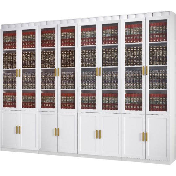 ספריית קודש סנדוויץ' 8 דלתות דגם ירושלים כולל קרניז דגם אריאל