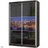 ארון הזזה 2 דלתות משולב מראה שחורה ותמונה דגם ניו יורק 110&160