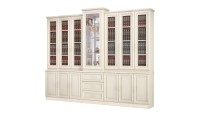 ספריית קודש סנדוויץ מפוארת 7 דלתות דגם נריה כולל ויטרינה עם מראה ומדפי זכוכית