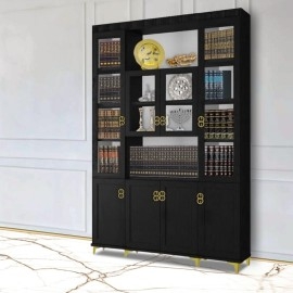 ספריית קודש סנדוויץ דגם אריאל פרימיום 4 דלתות + דלתות קצרות באמצע  