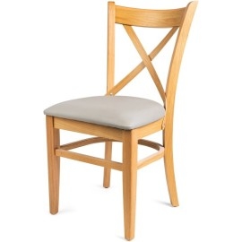 כסא מעץ עם מושב מרופד דגם קרן