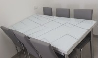 שולחן למטבח ללא כסאות דגם יסמין XL צבע אפור 
