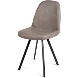 כסא ממתכת עם מושב מרופד דגם בייסבול רגל פרמידה