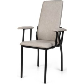 כסא ממתכת עם מושב מרופד דגם סחלב + ידית