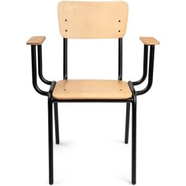 כסא ממתכת עם מושב מרופד דגם שרתון + ידית