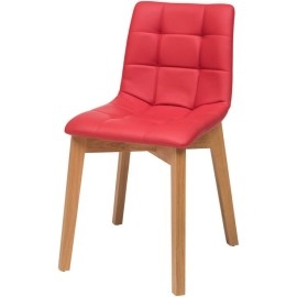 כסא ממתכת עם מושב מרופד דגם דניאל רגל עץ