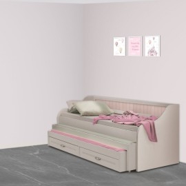 מיטת נוער משולשת סנדוויץ בעיצוב תריס ו 2 ארגזי מצעים פרופיל דגם דניאל