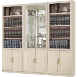 ספריית קודש סנדוויץ 6 דלתות כולל ויטרינה דגם בנימין