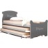 מיטת נוער היירזר כפולה עשויה מתכת משולב עץ דגם פרינסס