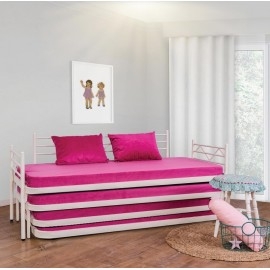 מיטת נוער מרובעת עשויה מתכת דגם זיגזג