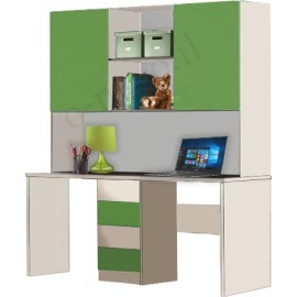 שולחן עבודה כולל כוננית MDF איכותי דגם ורד שרטוט 3